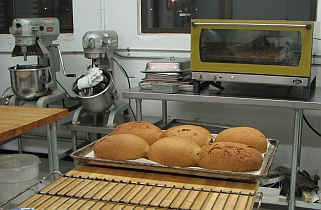 Sheet of 6 loaves at Socorro Community Kitchen
