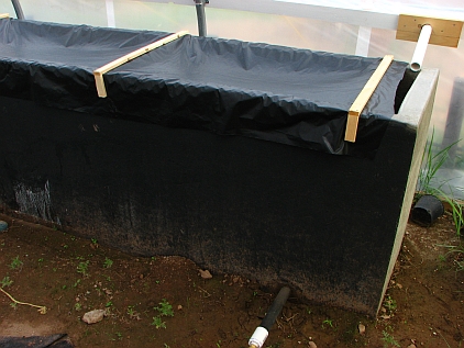 Greenhouse N tank with cover -- leakage detail